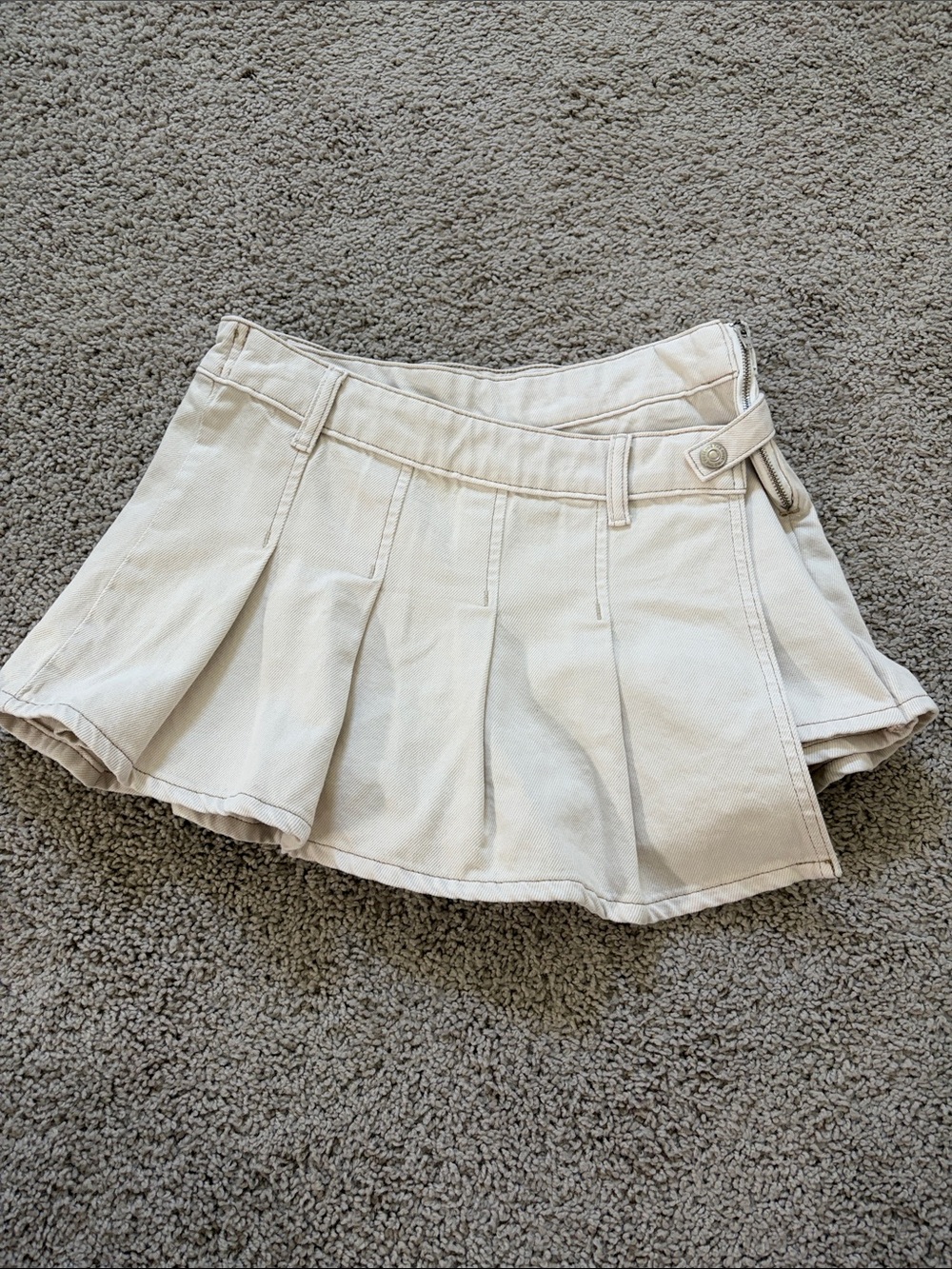 Free People Pleated Cream Women's Skort